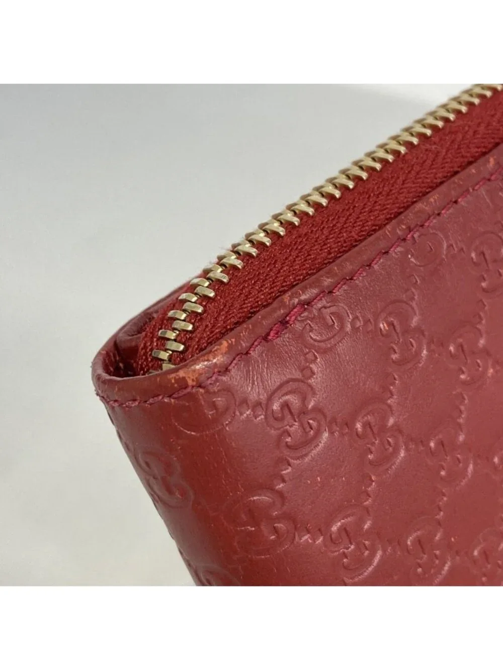 Gucci Wallet Micro Guccissima Leather Bordeaux Gold - Picture 7 of 9